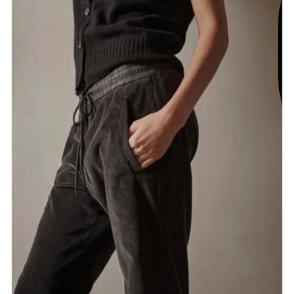 James Perse Wale WideLeg Soft Corduroy Concrete Pigment Pants Women's Large Grey - Picture 11 of 11